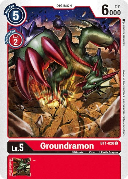 Groundramon (#BT1-020 U) (Release Special Booster 1.0) Near Mint 