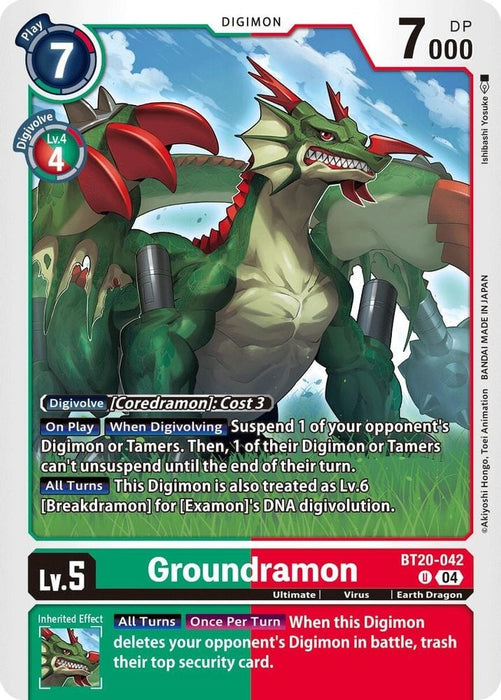Groundramon (#BT20-042 U) (Release Special Booster 2.5) Near Mint 