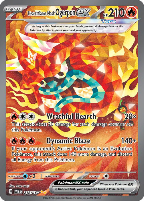 Hearthflame Mask Ogerpon ex (212/167) [Scarlet & Violet: Twilight Masquerade] 