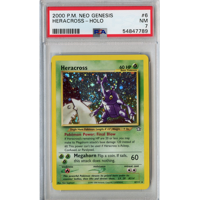 Heracross (6/111) - Holo Rare - Neo Genesis [PSA 7] 
