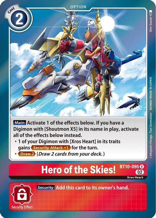 Hero of the Skies! (#BT10-095 R) (Xros Encounter) Near Mint Foil 