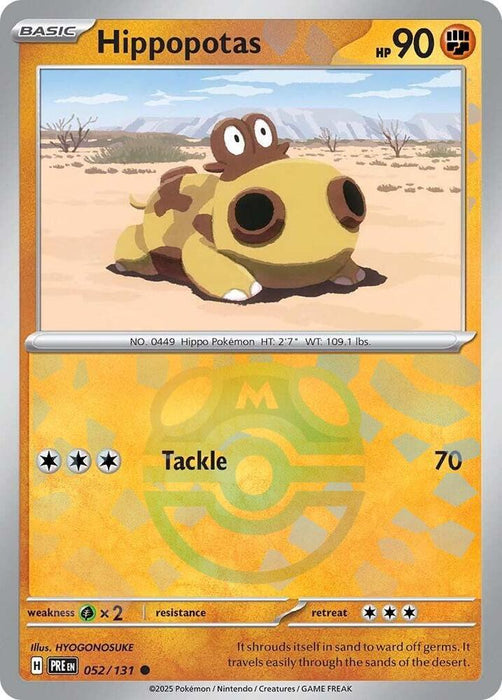 Hippopotas (052/131) (Master Ball Pattern) [Scarlet & Violet: Prismatic Evolutions] 