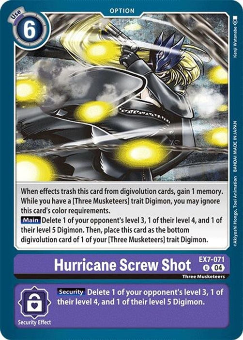 Hurricane Screw Shot (#EX7-071 U) (Digimon LIBERATOR) Near Mint 