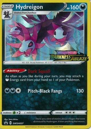 Hydreigon (Prerelease Promo) (SWSH037) [Sword & Shield: Black Star Promos] 