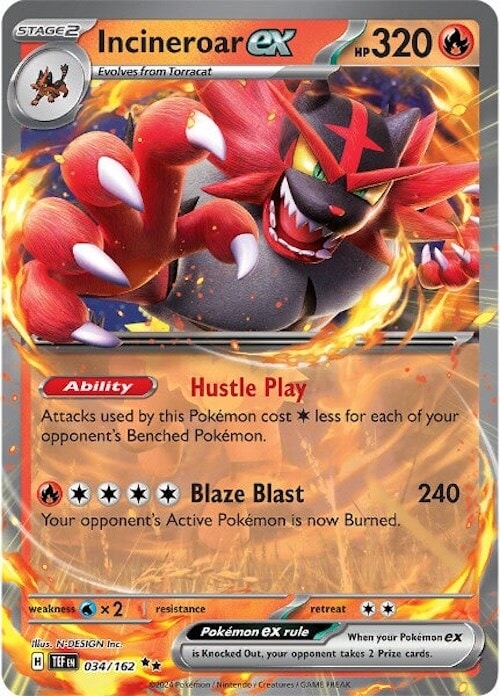 Incineroar ex (034/162) [Scarlet & Violet: Temporal Forces] 