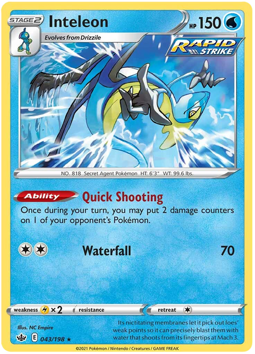 Inteleon (043/198) (Theme Deck Exclusive) [Sword & Shield: Chilling Reign] 