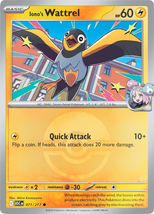 Iono's Wattrel (Poke Ball) (071/217) [Mega Evolution: Ascended Heroes]