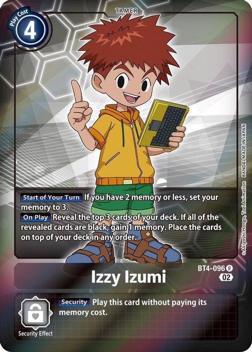 Izzy Izumi (Alternate Art) (#BT4-096 R) (Starter Deck 13: Ragnaloardmon) Near Mint Foil 