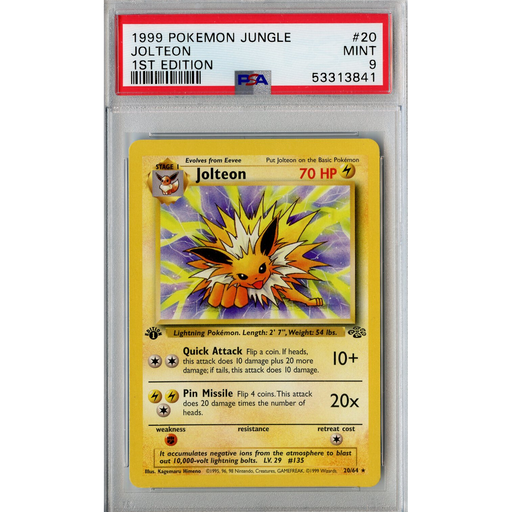 Jolteon (20/64) - Rare - Jungle 1st Edition [PSA 9] 