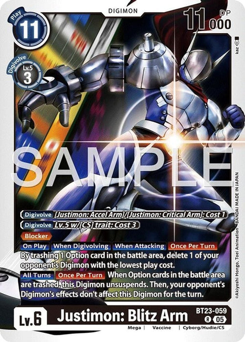 Justimon: Blitz Arm (#BT23-059 R) (Hackers' Slumber) Near Mint Foil 
