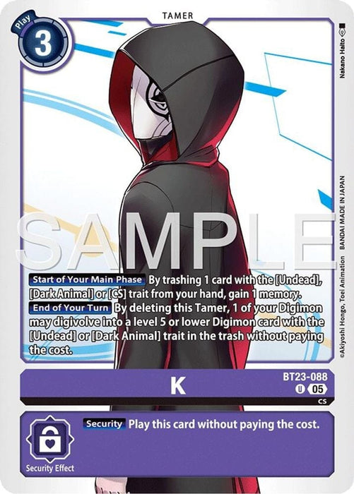 K (#BT23-088 U) (Hackers' Slumber) Near Mint 