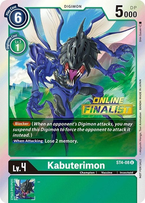 Kabuterimon - ST4-08 (2021 Championship Online Regional) [Online Finalist] (#ST4-08 U) (Starter Deck 04: Giga Green) Near Mint Foil 