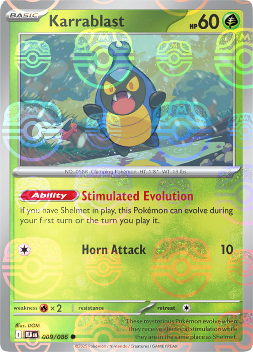 Karrablast (009/086) (Master Ball Pattern) [Scarlet & Violet: Black Bolt] 
