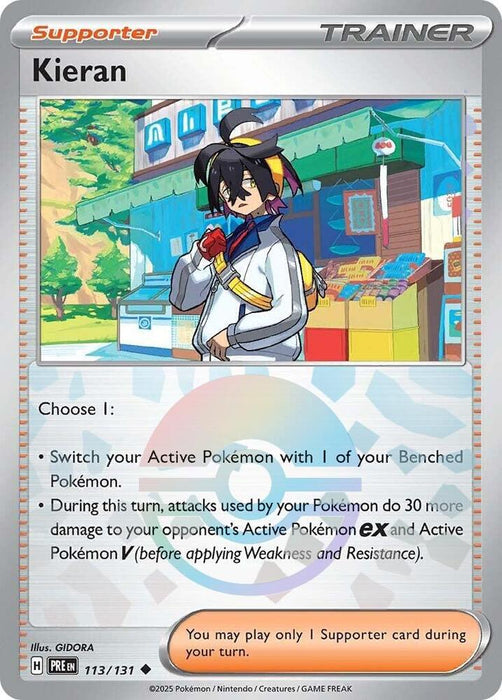 Kieran (113/131) (Poke Ball Pattern) [Scarlet & Violet: Prismatic Evolutions] 