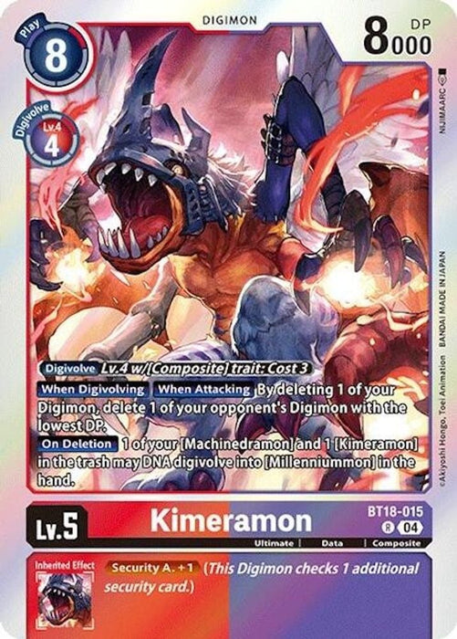 Kimeramon - BT18-015 (#BT18-015 R) (Release Special Booster 2.0) Near Mint Foil 