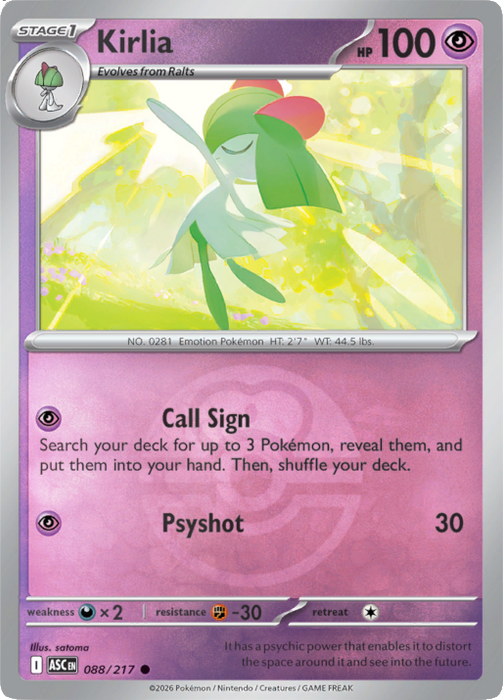 Kirlia (Love Ball) (088/217) [Mega Evolution: Ascended Heroes]