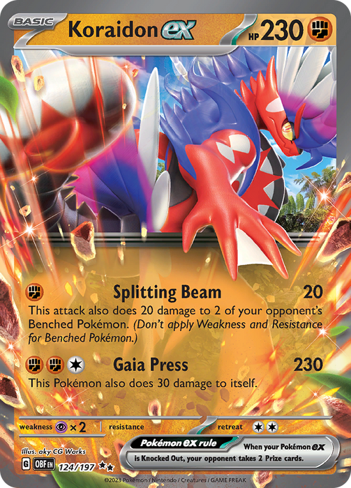 Koraidon ex (124/197) [Scarlet & Violet: Obsidian Flames] 