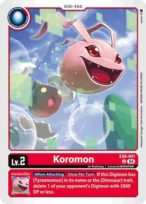 Koromon (#EX8-001 U) (Chain of Liberation) Near Mint 