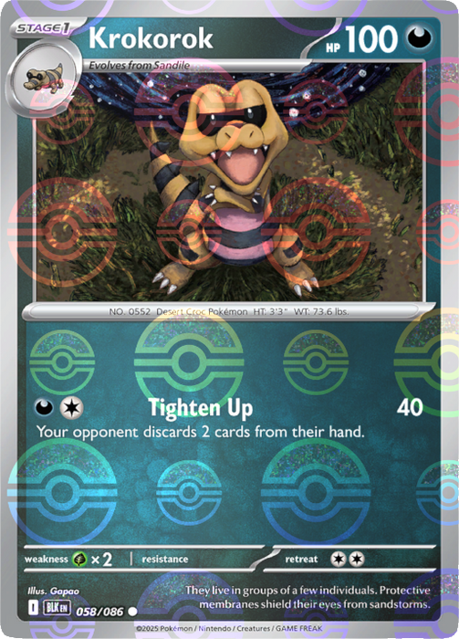 Krokorok (058/086) (Poke Ball Pattern) [Scarlet & Violet: Black Bolt] 