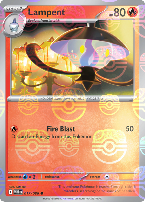 Lampent (017/086) (Master Ball Pattern) [Scarlet & Violet: White Flare] 