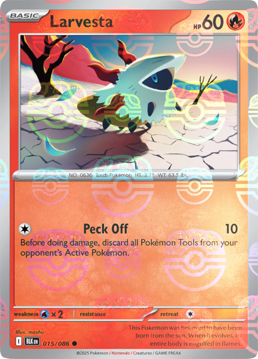 Larvesta (015/086) (Master Ball Pattern) [Scarlet & Violet: Black Bolt] 