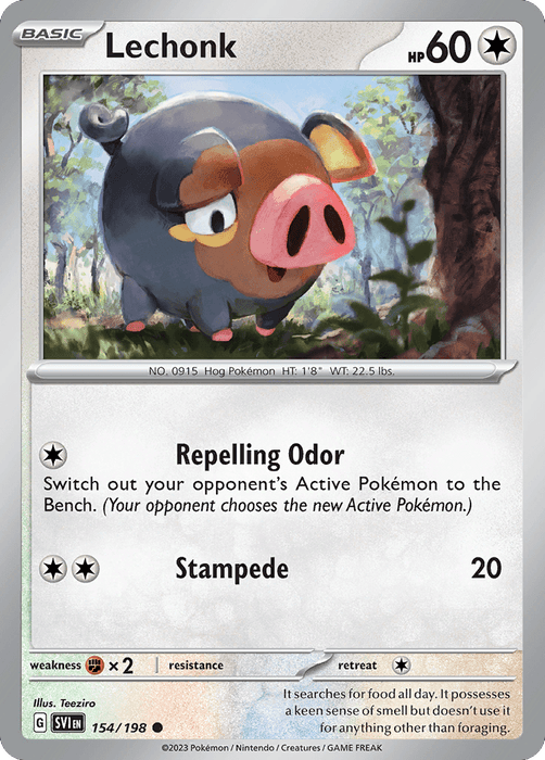 Lechonk (154/198) (Theme Deck Exclusive) [Scarlet & Violet: Base Set] 