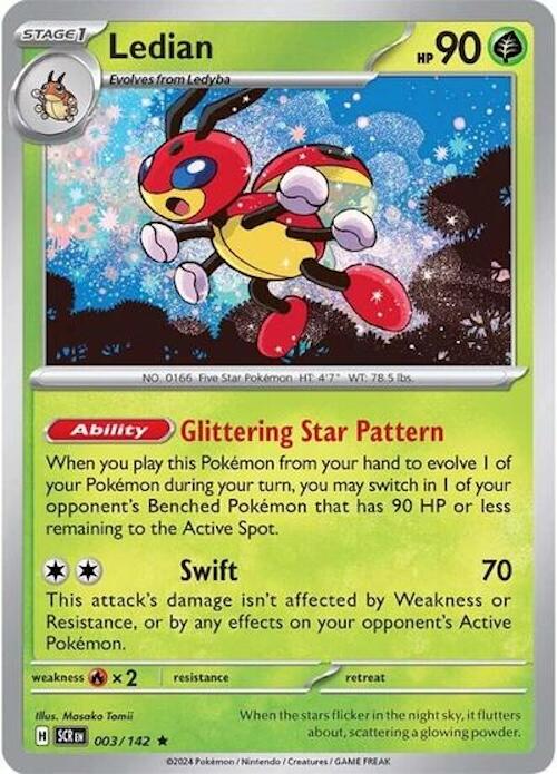 Ledian (003/142) (Theme Deck Exclusive) [Scarlet & Violet: Stellar Crown] 