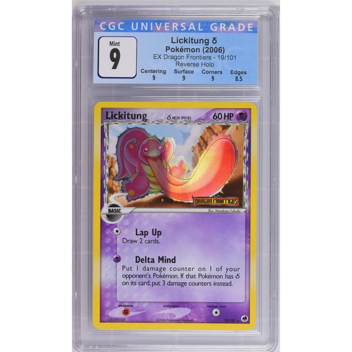 Lickitung (19/101) - Reverse Holo Rare - EX Dragon Frontiers [CGC 9] 