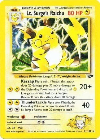 Lt. Surge's Raichu (11/132) [Gym Challenge Unlimited] 