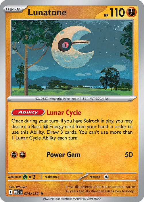 Lunatone (074/132) [Mega Evolution: Base Set] 