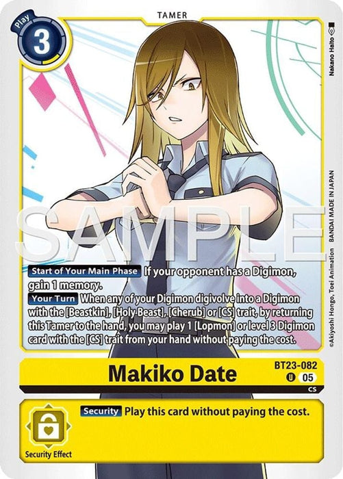 Makiko Date (#BT23-082 U) (Hackers' Slumber) Near Mint 