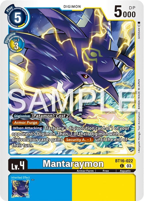 Mantaraymon (#BT16-022 C) (Beginning Observer) Near Mint 