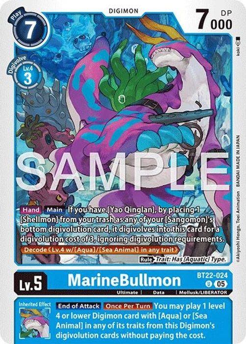MarineBullmon (#BT22-024 U) (Cyber Eden) Near Mint 