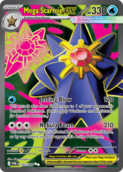 Mega Starmie ex (102/088) [Mega Evolution: Perfect Order]