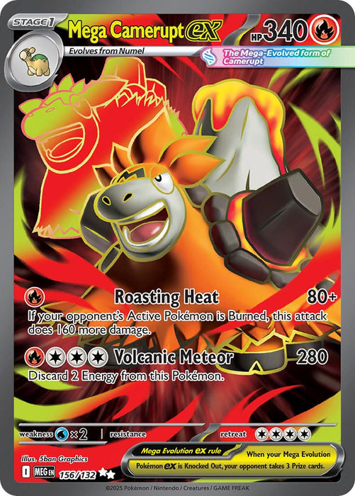 Mega Camerupt ex (156/132) [Mega Evolution: Base Set] 