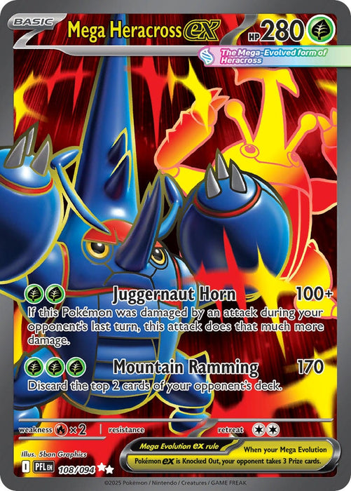 Mega Heracross ex (108/094) [Mega Evolution: Phantasmal Flames] 