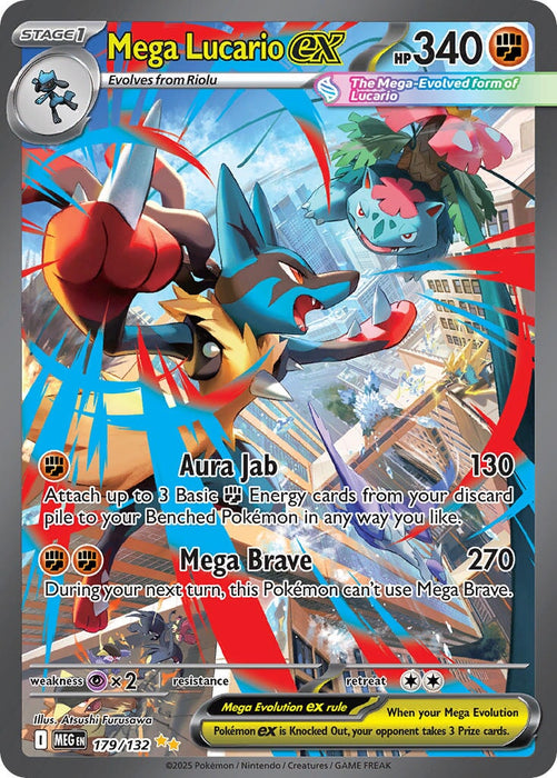 Mega Lucario ex (179/132) [Mega Evolution: Base Set] 