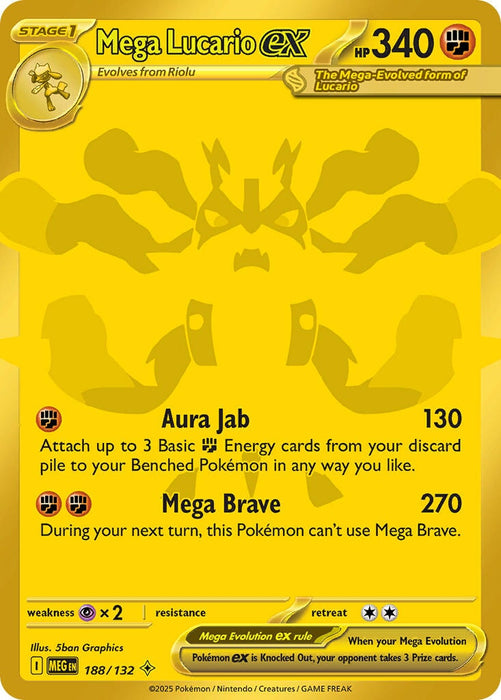 Mega Lucario ex (188/132) [Mega Evolution: Base Set] 