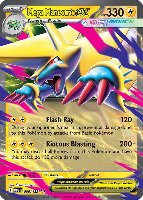 Mega Manectric ex (050/132) [Mega Evolution: Base Set] 