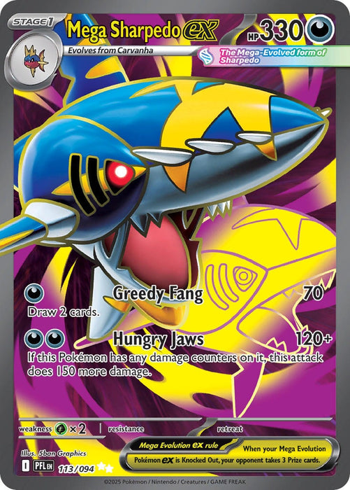 Mega Sharpedo ex (113/094) [Mega Evolution: Phantasmal Flames] 