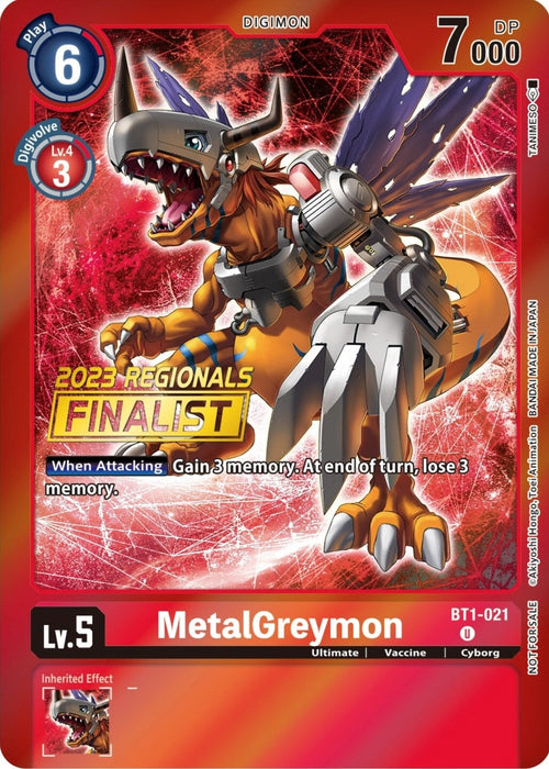 MetalGreymon - BT1-021 (2023 Regionals Finalist) (BT1-021 U) 