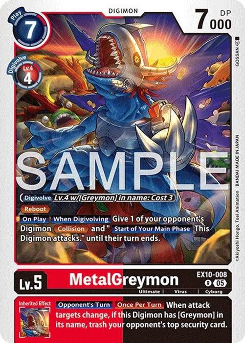 MetalGreymon (#EX10-008 R) (Sinister Order) Near Mint Foil 