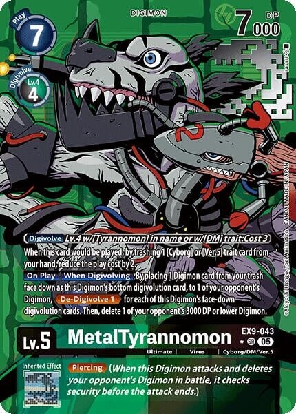 MetalTyrannomon (Alternate Art) (EX9-043 SR) 