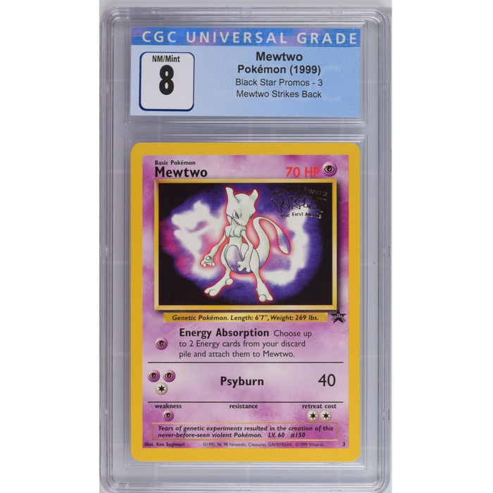 Mewtwo - WB Stamp - Black Star Promo 3 (Movie) [CGC 8] 