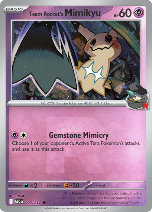 Team Rocket's Mimikyu (Team Rocket Pattern) (097/217) [Mega Evolution: Ascended Heroes]