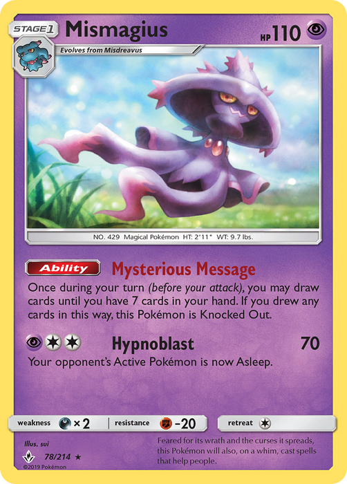 Mismagius (78/214) [Sun & Moon: Unbroken Bonds] 