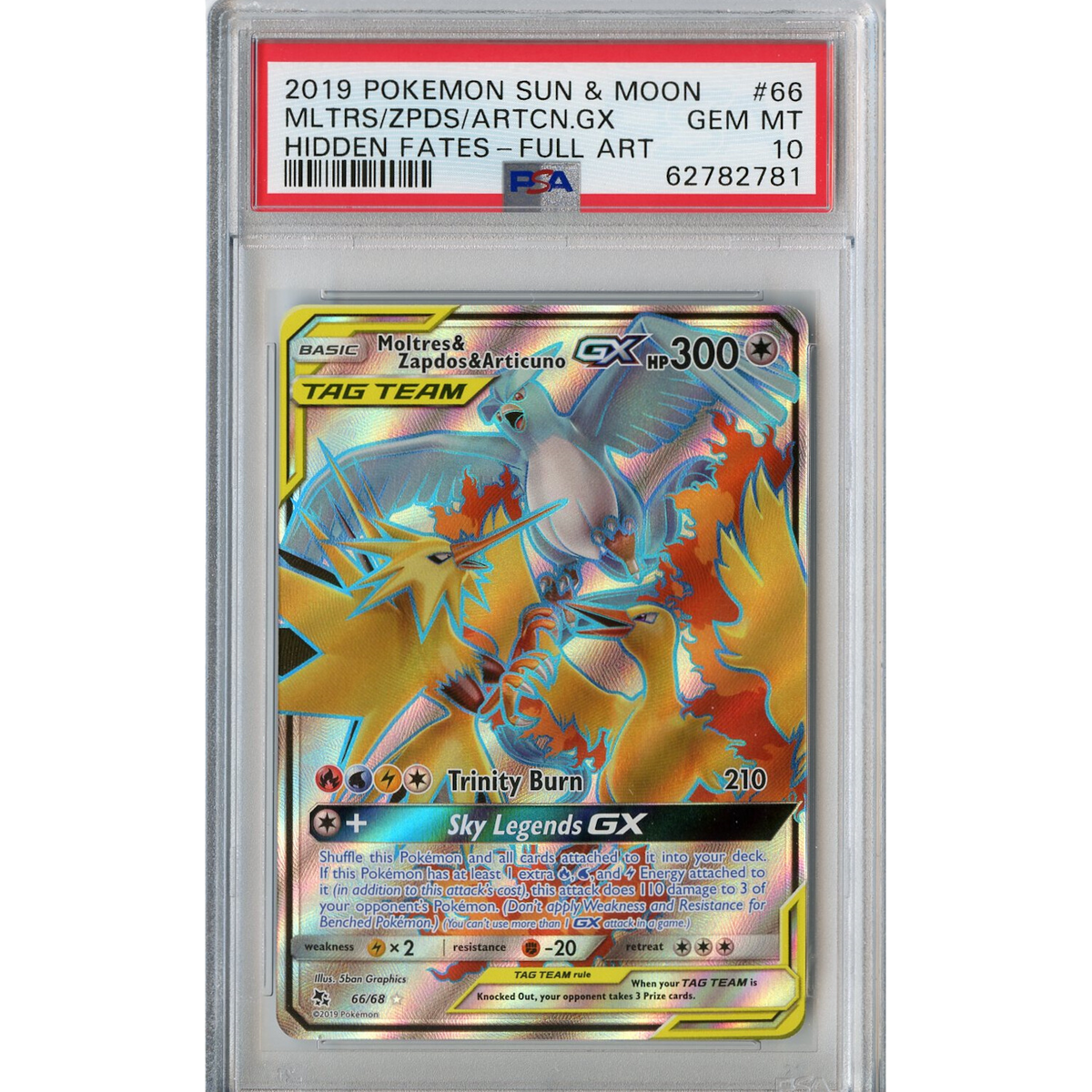 Moltres & Zapdos & Articuno GX (66/68) - Full Art - Hidden Fates