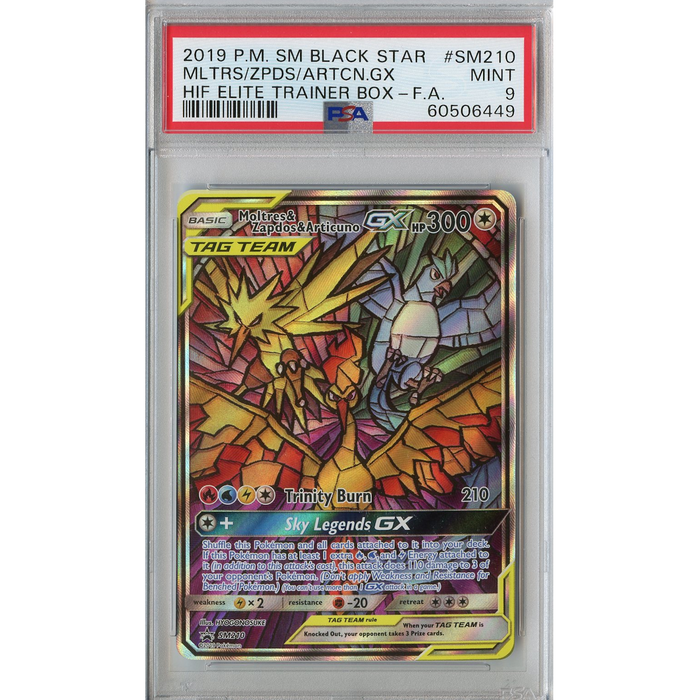 Moltres & Zapdos & Articuno GX (SM210) - Black Star Promos [PSA 9] 