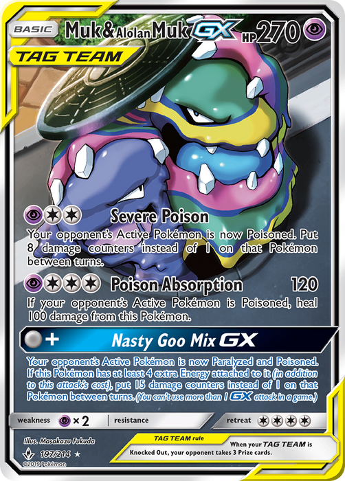 Muk & Alolan Muk GX (197/214) [Sun & Moon: Unbroken Bonds] 