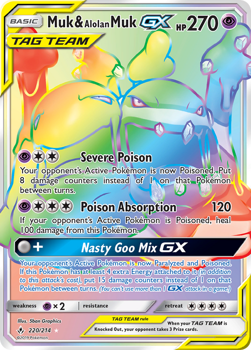 Muk & Alolan Muk GX (220/214) [Sun & Moon: Unbroken Bonds] 